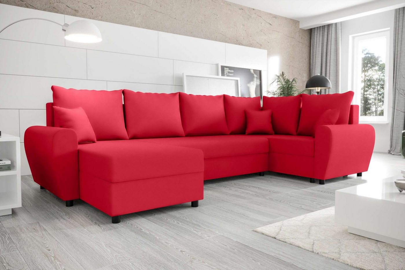 Stylefy Wohnlandschaft Haven, U-Form, Eckcouch, Sofa, Sitzkomfort, mit Bettfunktion, mit Bettkasten, Modern Design von Stylefy