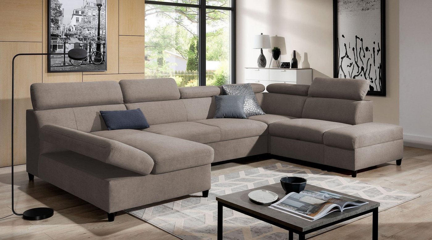 Stylefy Wohnlandschaft Lotos, U-Form, Sofa, Armlehnenverstellung von Stylefy