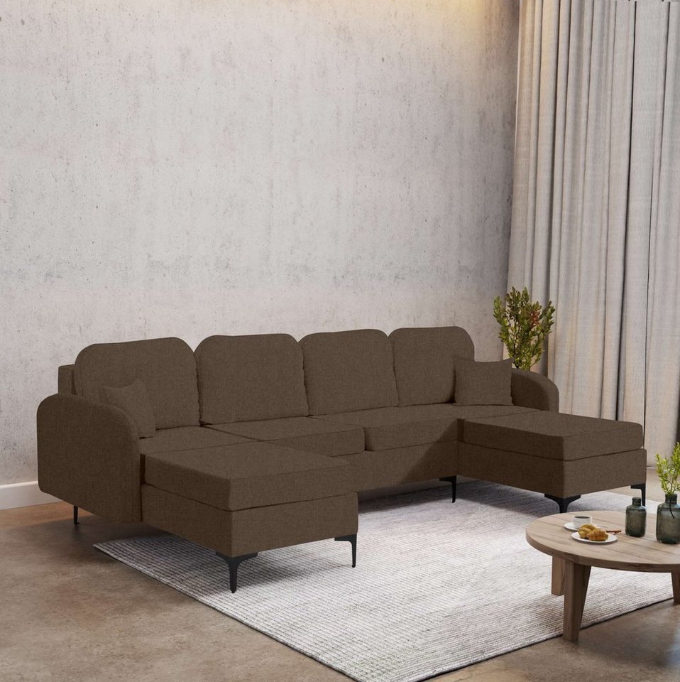 Stylefy Wohnlandschaft Virginia, U-Form, Couch, Mit Bettfunktion und Bettkasten, Sitzkomfort, Modern von Stylefy