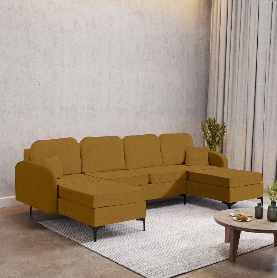 Stylefy Wohnlandschaft Virginia, U-Form, Couch, Mit Bettfunktion und Bettkasten, Sitzkomfort, Modern von Stylefy