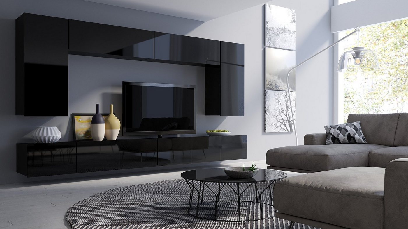 99rooms Wohnwand Bietula, (Set (6-St), Wohnzimmer-Set), 6-teilig, FSC-Zertifizierung, Modern Design, variabel hängbar von 99rooms