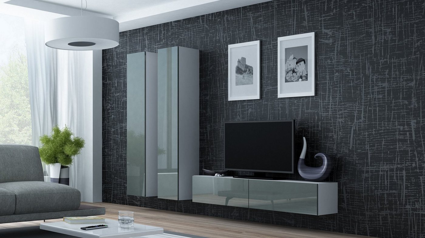 99rooms Wohnwand Vago IX, (Set (3-St), Wohnmöbel, Wohnzimmer-Set), Design von 99rooms