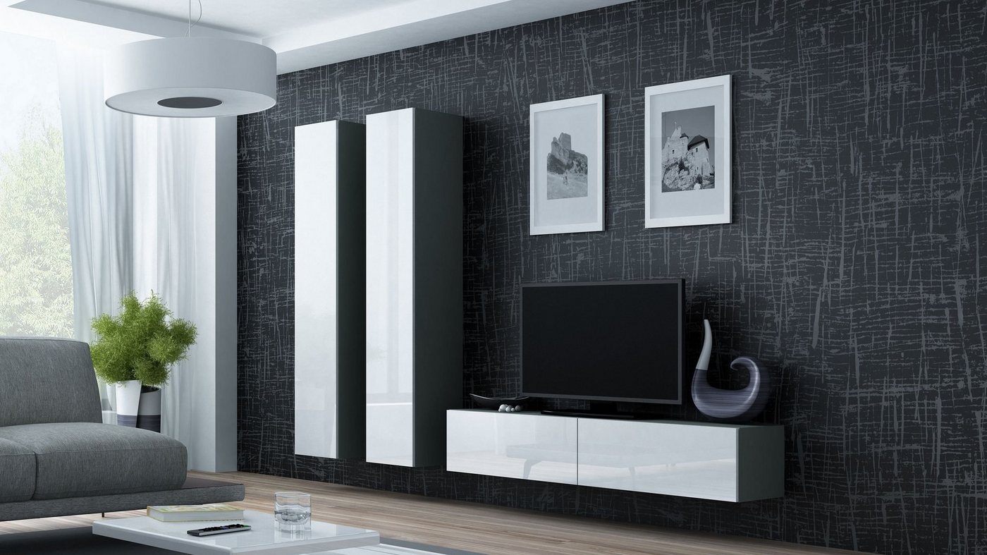 99rooms Wohnwand Vago IX, (Set (3-St), Wohnmöbel, Wohnzimmer-Set), Design von 99rooms