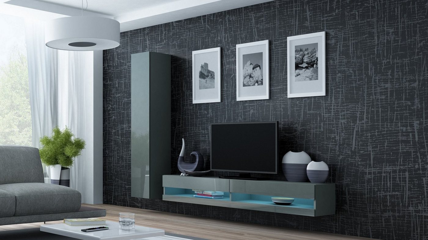 99rooms Wohnwand Vago New IX, (Set (3-St), Wohnmöbel, Wohnzimmer-Set), Design von 99rooms