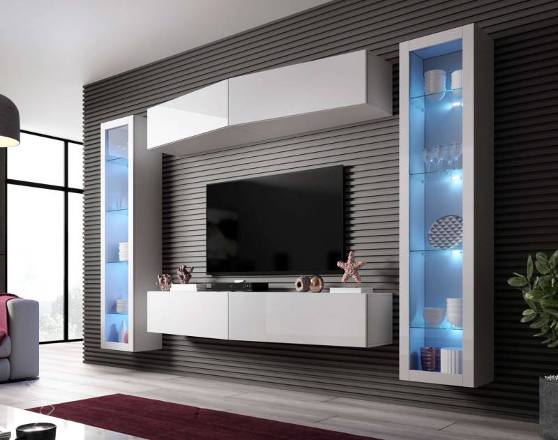 99rooms Wohnwand Vago SLATE VIII, (Set (6-St), Wohnmöbel, Wohnzimmer-Set), hängbar von 99rooms