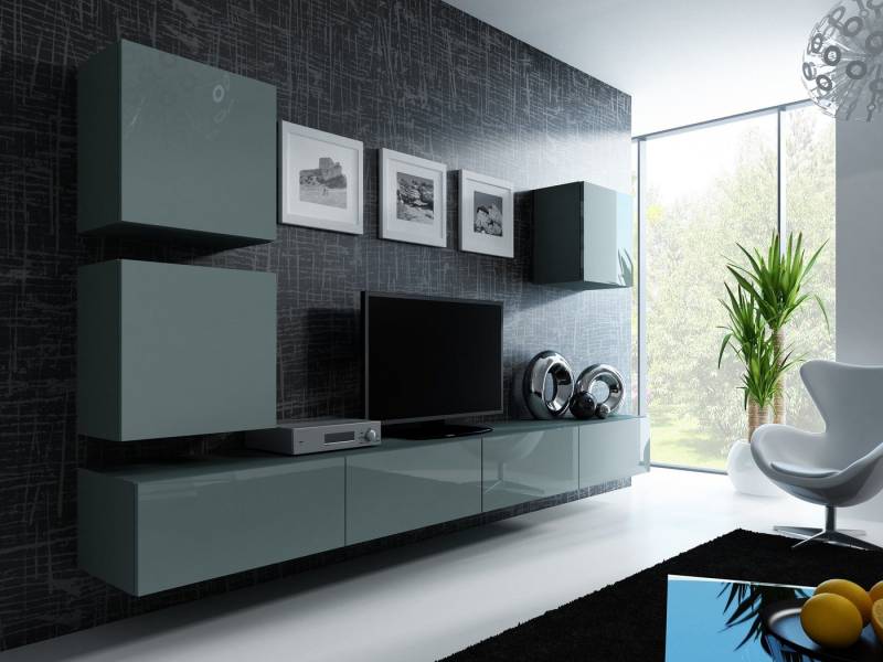 99rooms Wohnwand Vago XXII Quadrat, (Set (5-St), Wohnmöbel, Wohnzimmer-Set), Design von 99rooms