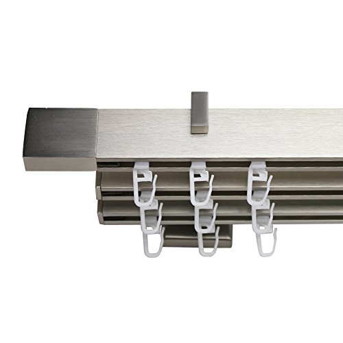 Stylelex Tetra Edelstahl-Optik 3-läufig - Träger 9,1cm - Rechteckig - 140cm - Block - Am Stück! von Stylelex