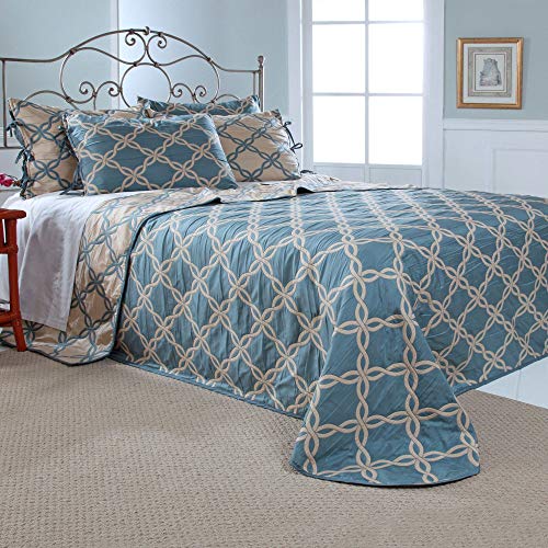Stylemaster Home Products Renaissance Home Fashion Belmont Reversible Bedspread, Twin, Sea Spray von Stylemaster