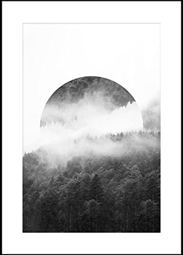 Styler Rahmenbild Circle 50 x 70 cm | Artbox | Form und Natur im Einklang entfalten in den klassischen Schwarzweiß-Farben eine besonders beruhigende und gemütliche Atmosphäre | Wohnzimmer | Home Deko von Styler