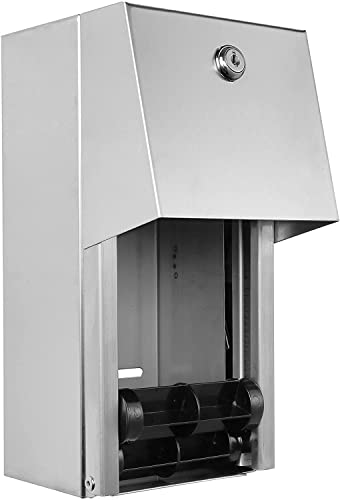 Toilettenpapierspender für Zwei Rollen, abschließbares Design, robuster Edelstahl der Güteklasse 304, 16,5 cm T x 15,2 cm B x 30,5 cm H von Stylever