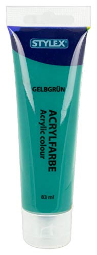 Stylex 28649 - Acrylfarbe auf Wasserbasis, 83 ml Tube in gelbgrün, matt, hohe Deck- und Farbkraft, lichtbeständig, schnelltrocknend und wasserfest Stylex 28649 - Acrylfarbe auf Wasserbasis, 83 ml Tube in gelbgrün, matt, hohe Deck- und Farbkraft, lichtbeständig, schnelltrocknend und wasserfest von Stylex