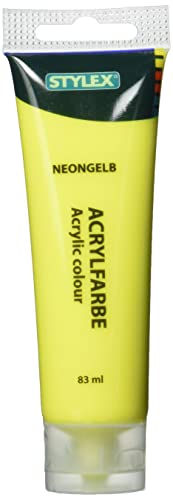 Stylex 26878 - Acrylfarbe auf Wasserbasis, 83 ml Tube in neongelb, matt, hohe Deck- und Farbkraft, lichtbeständig, schnelltrocknend und wasserfest Stylex 26878 - Acrylfarbe auf Wasserbasis, 83 ml Tube in neongelb, matt, hohe Deck- und Farbkraft, lichtbeständig, schnelltrocknend und wasserfest von Stylex