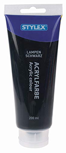 Stylex 28521 - Acrylfarbe auf Wasserbasis, 200 ml Tube in lampenschwarz, matt, hohe Deck- und Farbkraft, lichtbeständig, schnelltrocknend und wasserfest Stylex 28521 - Acrylfarbe auf Wasserbasis, 200 ml Tube in lampenschwarz, matt, hohe Deck- und Farbkraft, lichtbeständig, schnelltrocknend und wasserfest von Stylex
