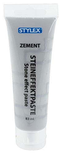 Stylex 28603 - Steineffekt-Paste Zement, 83 ml Tube, auf Wasserbasis, für effektvolle Steinfärbungen, wasser- und wetterfest, zum Malen, Streichen und Tupfen von Stylex