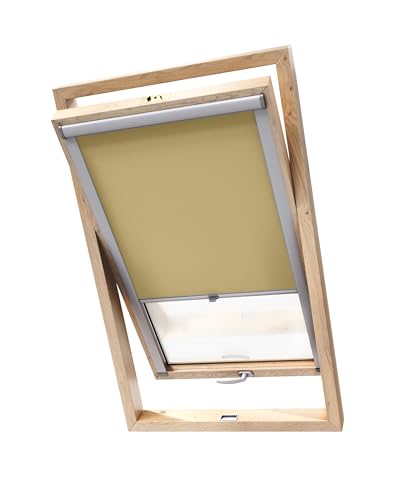 Stylo Verdunkelungsrollo für Dachfenster – für FAKRO-Fenster - 100% Verdunkelung - Aluminium für FAKRO-Fenster – Thermoisolierung – Mechanismus – Sonnenschutz FAKRO 114/140 Kaffee mit Milch von Stylo