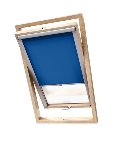 Stylo Verdunkelungsrollo für Dachfenster – für FAKRO-Fenster - 100% Verdunkelung - Aluminium für FAKRO-Fenster – Thermoisolierung – Mechanismus – Sonnenschutz FAKRO 55/98 Saphirblau von Stylo