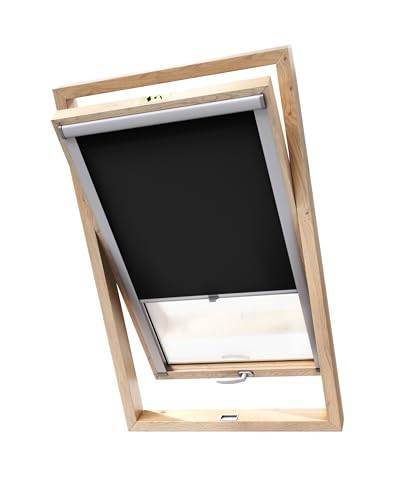 Stylo Verdunkelungsrollo für Dachfenster – für FAKRO-Fenster - 100% Verdunkelung - Aluminium für FAKRO-Fenster – Thermoisolierung – Mechanismus – Sonnenschutz FAKRO 78/120 Schwarz Stylo Verdunkelungsrollo für Dachfenster – für FAKRO-Fenster - 100% Verdunkelung - Aluminium für FAKRO-Fenster – Thermoisolierung – Mechanismus – Sonnenschutz FAKRO 78/120 Schwarz von Stylo