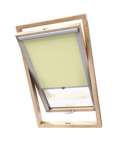 Stylo Verdunkelungsrollo für Dachfenster – für FAKRO-Fenster - 100% Verdunkelung - Aluminium für FAKRO-Fenster – Thermoisolierung – Mechanismus – Sonnenschutz FAKRO 78/140 Creme von Stylo