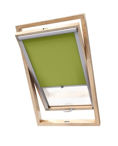 Stylo Verdunkelungsrollo für Dachfenster – für FAKRO-Fenster - 100% Verdunkelung - Aluminium für FAKRO-Fenster – Thermoisolierung – Mechanismus – Sonnenschutz FAKRO 94/118 Grün von Stylo