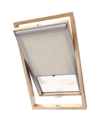 Stylo Verdunkelungsrollo für Dachfenster – für FAKRO-Fenster - 100% Verdunkelung - Aluminium für FAKRO-Fenster – Thermoisolierung – Mechanismus – Sonnenschutz FAKRO 94/140 Granit von Stylo