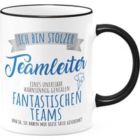 Funtasstic Tasse Stolzer Teamleiter Kaffeebecher Beidseitig Bedruckt Spülmaschinenfest Für Das Büro Tee, Kaffee Geschenkidee von Stylotex