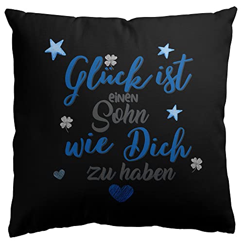 Stylotex Baumwoll Dekokissen Glück ist einen Sohn wie Dich zu haben. - mit Füllung - handbedruckt in Deutschland, Farbe:schwarz, Größe:40x40 cm Stylotex Baumwoll Dekokissen Glück ist einen Sohn wie Dich zu haben. - mit Füllung - handbedruckt in Deutschland, Farbe:schwarz, Größe:40x40 cm von Stylotex