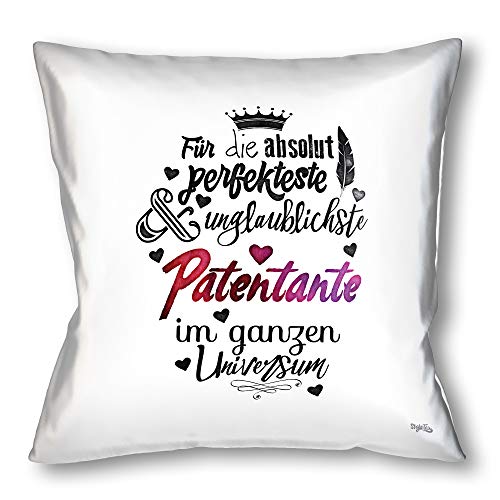 Stylotex Kissen Geschenk für die Beste Patentante Dekokissen Bedruckt in höchster Druckqualität Designed in Deutschland Für die absolut perfekteste & unglaublichste Patentante im ganzen Universum Stylotex Kissen Geschenk für die Beste Patentante Dekokissen Bedruckt in höchster Druckqualität Designed in Deutschland Für die absolut perfekteste & unglaublichste Patentante im ganzen Universum von Stylotex