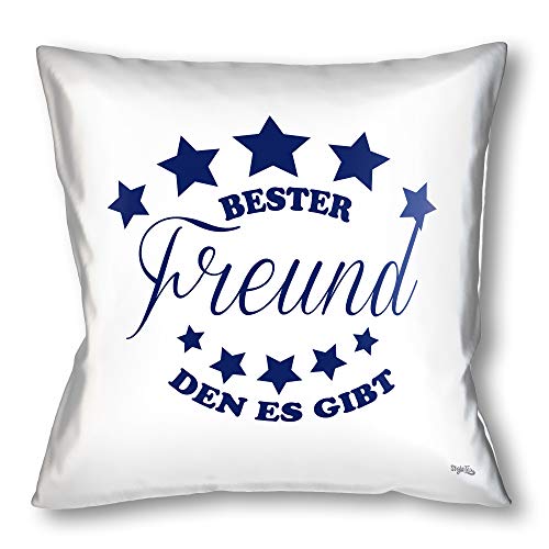 Stylotex Kissen - Geschenk für den besten Freund Dekokissen Bedruckt in höchster Druckqualität Designed in Deutschland - Bester Freund den es gibt von Stylotex