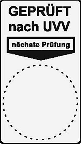 Grundetikett Prüfplakette geprüft nach UVV nächste Prüfung 35 x 55 mm weiß 100 Stück von SuG