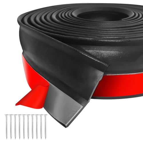 Garagentor Dichtung 10m,Garagentor Dichtung Top und Seiten GummidichtungStreifen Ersatz, Wetterfeste Universal Dichtung Garagentor Gummilippe mit Nägeln von SuQurtom