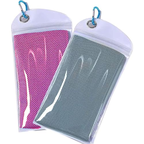 SuTe 2 Pack Kühlhandtuch, 90 x 30cm Cooling Towel Cool Towel Set Kühlendes Microfaser Handtuch Kühltuch Set Bambus Kühltuch für Golf Fitness Laufen Sport-Grau&Rot SuTe 2 Pack Kühlhandtuch, 90 x 30cm Cooling Towel Cool Towel Set Kühlendes Microfaser Handtuch Kühltuch Set Bambus Kühltuch für Golf Fitness Laufen Sport-Grau&Rot von SuTe