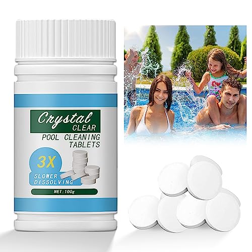 Pool Cleaning Tablet, Pool Reinigungstabletten 100pcs, Reinigungstabletten für Pool, Pool Cleaning Tablets, Sprudeltabletten zur für sauberes und hygienisches Poolwasser (100pcs-a) von Suaflny