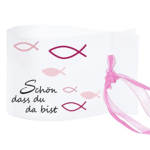 16 Windlicht Fisch Tischdeko, Deko Kommunion Taufe, Erstkommunion Tischdeko, Konfirmation Firmung Jugendweihe, Taufe Junge Mädchen Schön DASS du da bist für Kommunion Deko Konfirmation Taufe von Suaflny