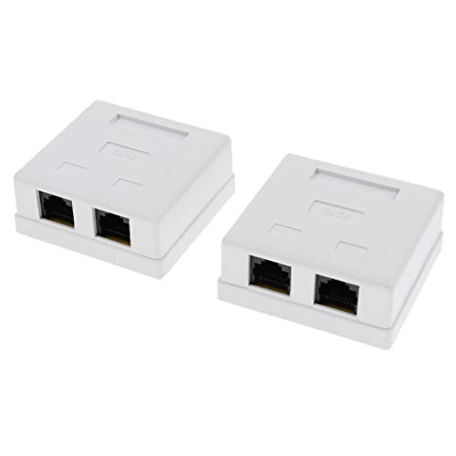 2 Stück Cat6 Doppelanschlüsse Oberflächenmontage Steckdosenbox Frontplatte Backbox Combo von Suammiitstrieadea