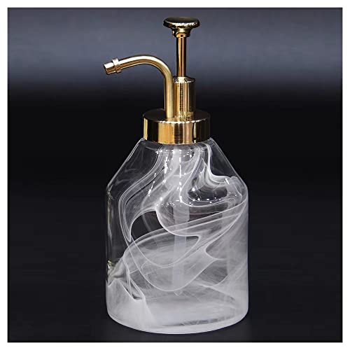 Hochwertiger Kristall-Seifenspender, Glasflasche mit glatter Wirkung, goldene Pumpe für Shampoo und Zustand, Badezimmer, dekorativer Flüssigseife, Seifenbehälter für Küchenspüle von Suanti