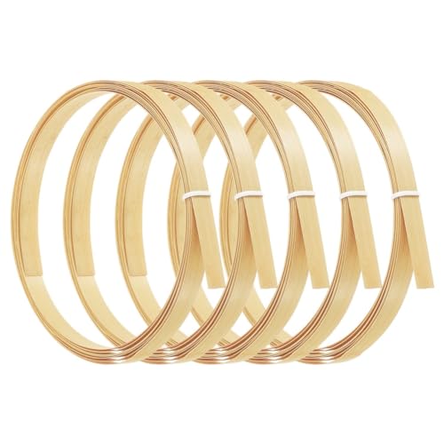 Suanzua Bambusstreifen zum Weben, 7/16 X 10 Fuß, 5er-Pack Dünne, Flache Korbgeflecht-Rattanrohre für die Herstellung Von Korb-DIY-Bastelarbeiten, Beige von Suanzua