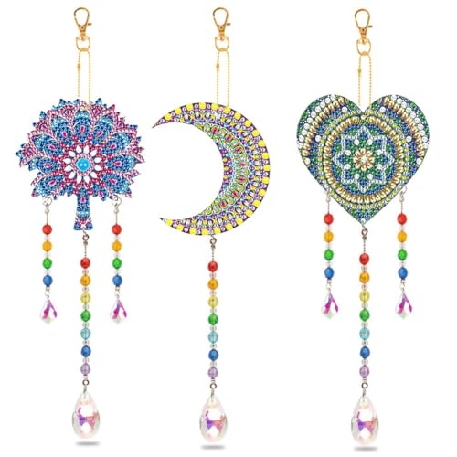 Suanzua Diamantmalerei-Bastelgeschenke für 6- Bis 12-JäHrige MäDchen und Kinder: DIY-Diamant-Malen Nach Zahlen-Windspiele-Bastelarbeiten für Kinder von Suanzua
