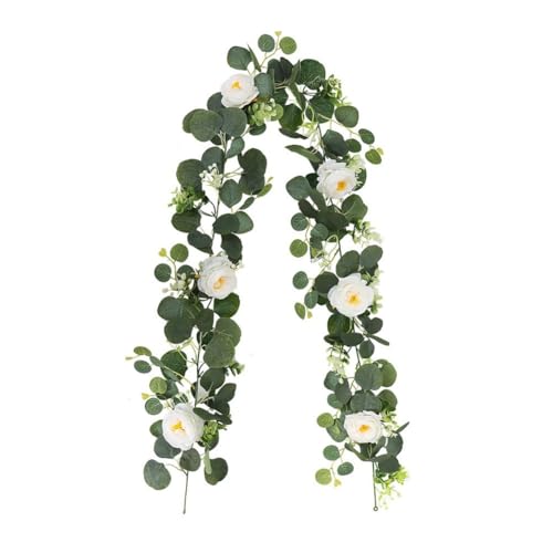 Suanzua Eukalyptusgirlande und Hängende Künstliche Eukalyptusblätter Als Hochzeitshintergrund für Den Bogen von Suanzua