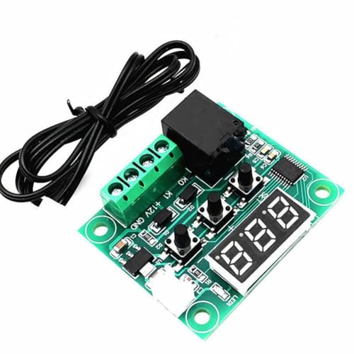 Suanzua W1209 Digitale Thermostat-Steuerplatine ROT Digital DC 12 V, -50 Bis 100 ℃, Wasserdichte Sensorschalterplatte mit Gehäuse von Suanzua