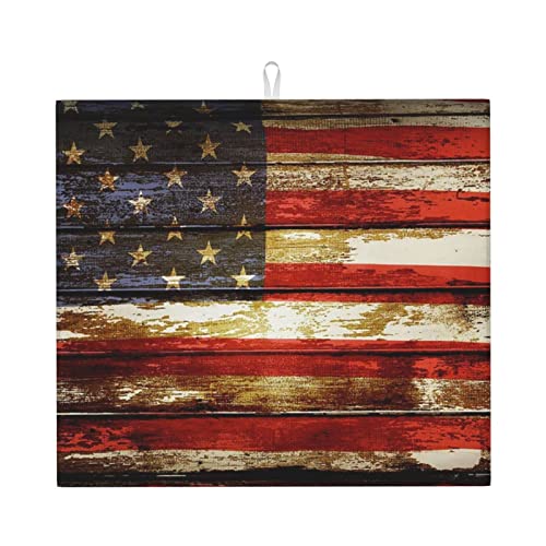 Amerikanische Flagge USA Plank Küche Tisch Top Saugfähige Matte Superfeine Faser Abendessen Teller Trocknen Pad Mehrzweck Leicht Zu Reinigen von Suaque