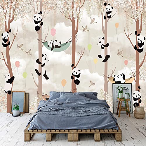 3D Foto Abstrakter Baum Cartoon Panda Vogel Wohnzimmer Kinderzimmer Schlafzimmer Hintergrundbild Tapete Wandmalerei Wohnkultur,150x105cm von SubhagAlankar