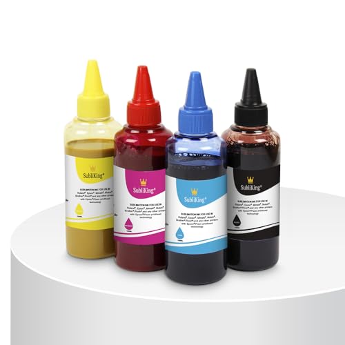 4x 100ml SubliKing® Sublimationstinte (CMYK-Set) für Epson, Ricoh & Sawgrass von Subliking