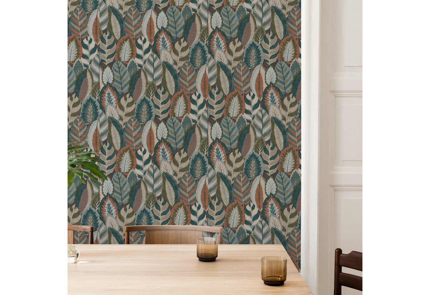 Sublime Vliestapete ARTY LEAVES TERRA, botanisch, (1 St), Design Tapeten von Sublime
