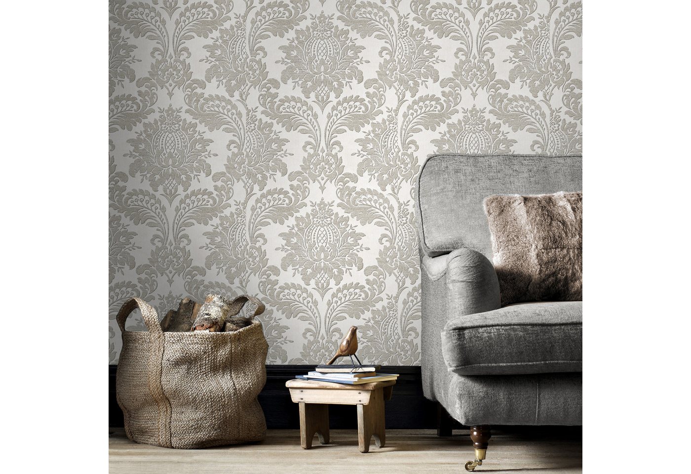 Sublime Vliestapete DAMASK, Retro, (1 St), Design Tapeten von Sublime
