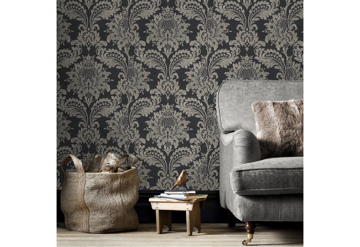 Sublime Vliestapete DAMASK, Retro, (1 St), Design Tapeten von Sublime