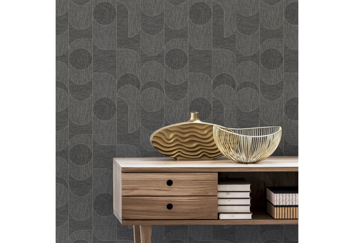 Sublime Vliestapete GEOMETRIC GRASSCLOTH, 3D-Optik, (1 St), Design Tapeten von Sublime
