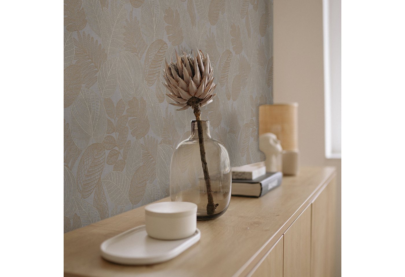Sublime Vliestapete LEAF NATUREL, botanisch, (1 St), Design Tapeten von Sublime