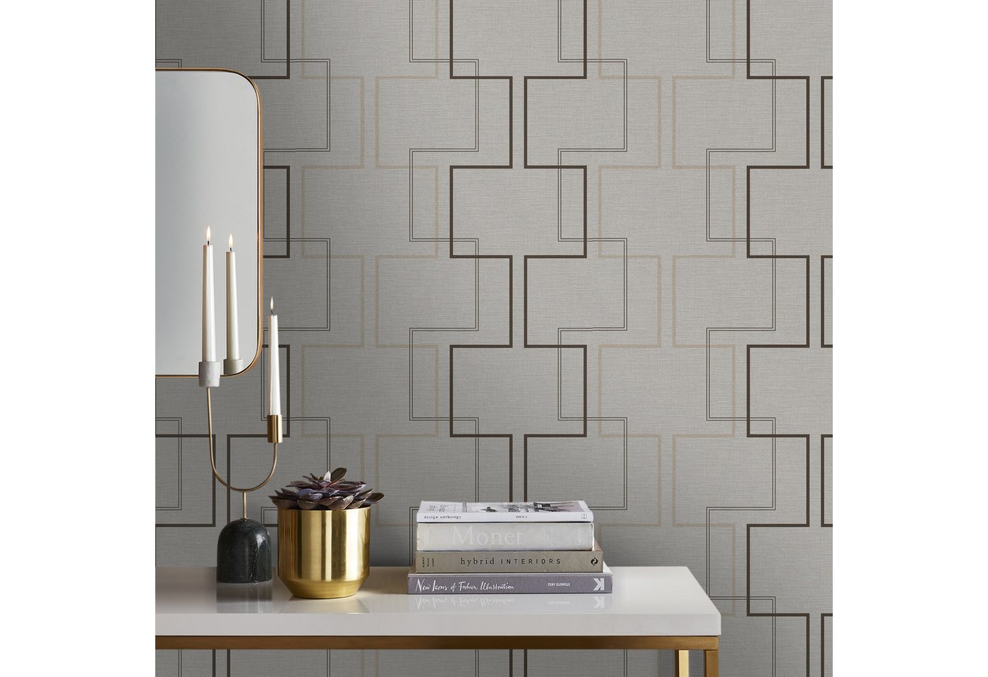 Sublime Vliestapete MINDFUL SQUARE TEXTURE, 3D-Optik, (1 St), Design Tapeten von Sublime