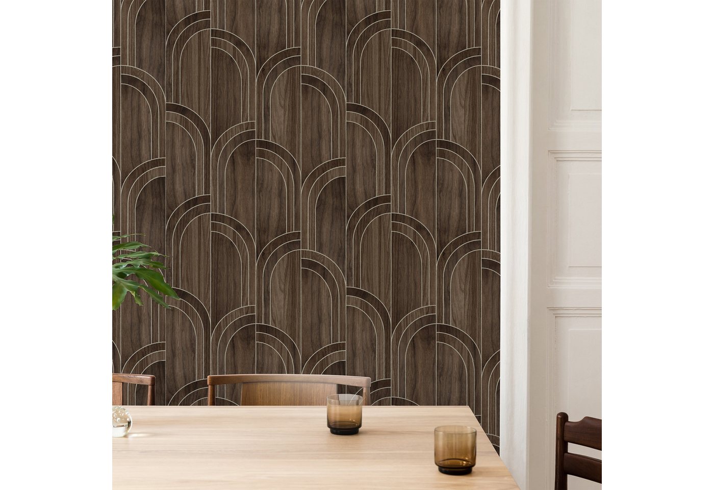 Sublime Vliestapete MODELLA WOOD WALNUT, Holz, (1 St), Design Tapeten von Sublime