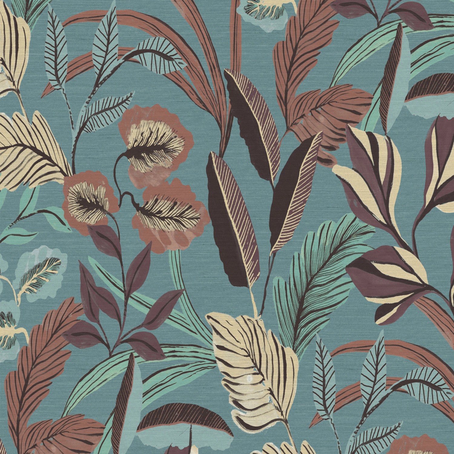 Sublime Vliestapete Paradise Art 10 m x 52 cm Blau-Bunt FSC® von Sublime